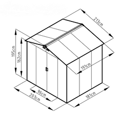 IWHOME Záhradný domček ARES B 4,07 m² antracit IWH-10230002