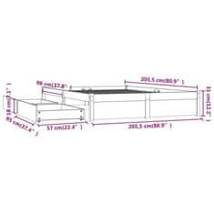 Vidaxl Posteľný rám so zásuvkami 200x200 cm