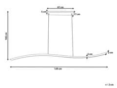 Beliani Kovové závesné LED svietidlo 120 cm čierne CALAO