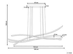 Beliani Kovové závesné LED svietidlo 160 cm čierne CALAO