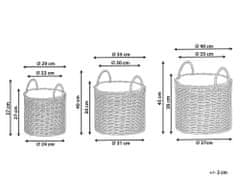 Beliani Sada 3 košíkov na kvety z umelého ratanu hnedá NIKITI