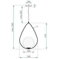 Tutumi Stropné svietidlo Luca APP977-1CP čierne