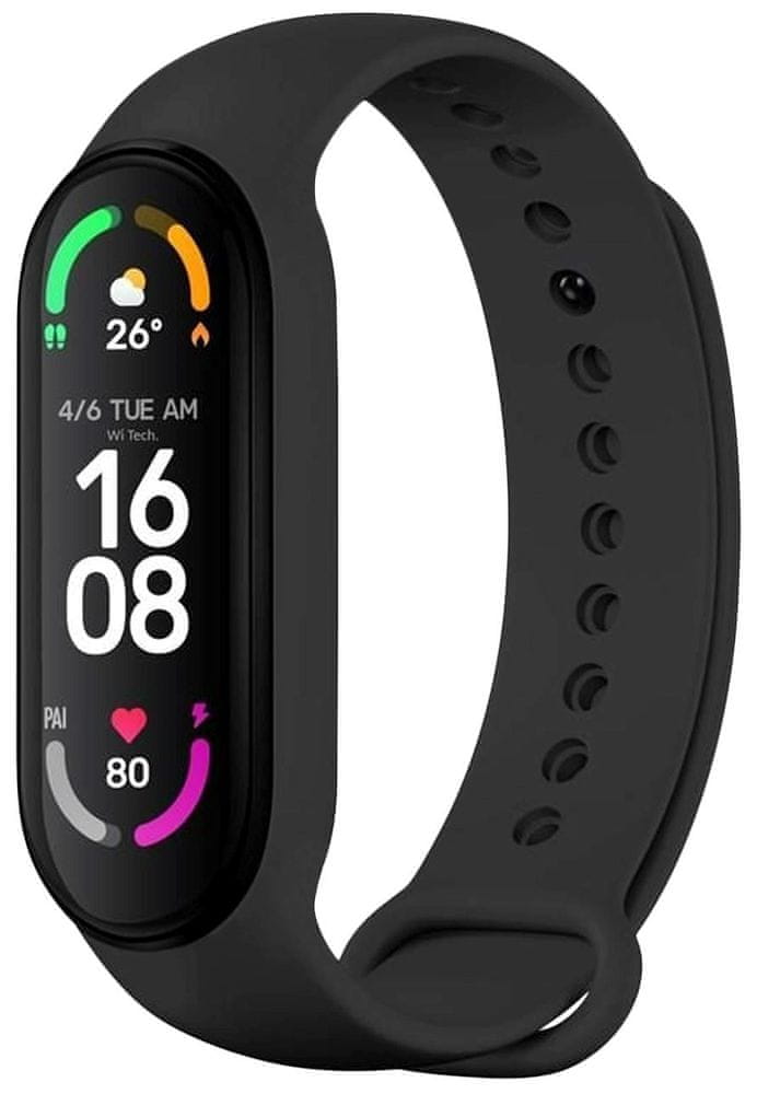 FIXED Silikónový remienok Silicone Strap pre Xiaomi Band 7/ Mi Band 6/ Mi Band 5 FIXSSTB-989-BK, čierny