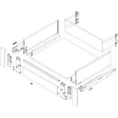 Blum LEGRABOX PURE, vysoká bočnica C šedá/biela Dĺžka: 400 mm, farba: šedá