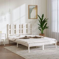 Vidaxl Rám postele, biely, masívne borovicové drevo, 140x190 cm