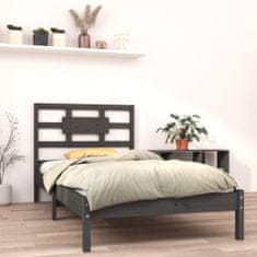Vidaxl Rám postele, sivý, z masívneho dreva, 90x190 cm, jednolôžkový