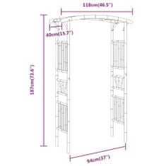 Petromila vidaXL Oblúk na ruže bambus 118x40x187 cm