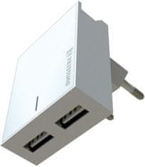 SWISSTEN síťový adaptér SMART IC, CE 2x USB 3 A Power, biela