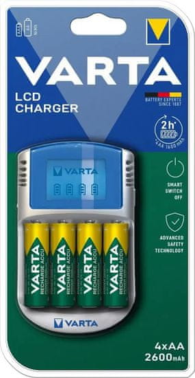 VARTA nabíječka LCD Charger + 4x AA 2600mAh