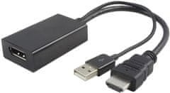 PremiumCord adaptér HDMI-DisplayPort Male/Female s napájením z USB