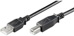 PremiumCord kábel USB 2.0, A-B, 1m, čierna