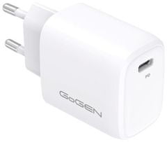 GoGEN síťová nabíječka ACHPD 120, USB-C, 20W, biela + kábel USB-C, 1m, biela