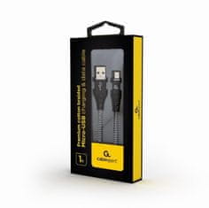 Gembird kábel CABLEXPERT USB-A - MicroUSB, M/M, opletený, PREMIUM QUALITY, 1m, čierna/biela