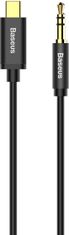 BASEUS kábel audio Yiven saries, USB-C - Jack 3.5mm, M/M, 1.2m, čierna