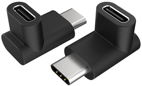 Akasa adaptér USB3.1 Gen2 USB-C - USB-C, 90°, 2ks v balenie