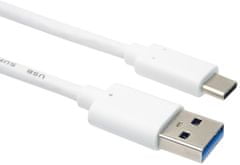 PremiumCord kábel USB-A - USB-C 3.2 gen 2, 3A, 0.5m, biela