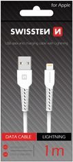 SWISSTEN datový kábel USB/Lightning, 1m, biela