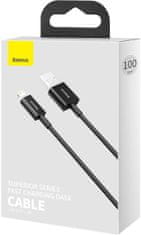 BASEUS kábel Superior saries USB-A - Lightning, rychlonabíjecí, 2.4A, 1m, čierna