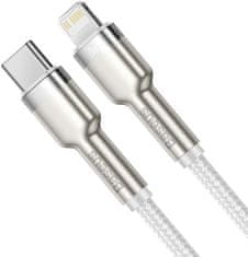 BASEUS kábel Cafule saries, USB-C - Lightning, M/M, nabíjecí, datový, 20W, 2m, biela