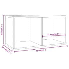 Vidaxl Box na vinylové platne biely a farby dubu sonoma 71x34x36 cm drevotrieska