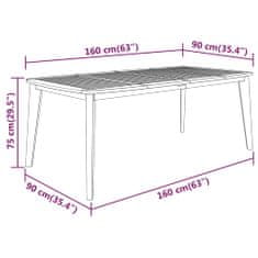Petromila vidaXL Záhradný stôl 160x90x75 cm akáciový masív
