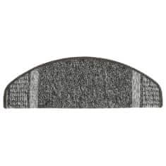 Vidaxl Samolepiace schodiskové lišty, 15 kusov, sivé, 65x25 cm