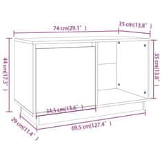 Vidaxl TV skrinka čierna 74x35x44 cm masívna borovica