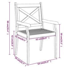 Vidaxl Vonkajšie jedálenské stoličky 6 ks masívna akácia