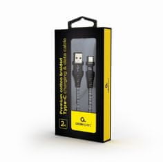 Gembird kábel CABLEXPERT USB-A - USB-C, M/M, PREMIUM QUALITY, opletený, 2m, čierna/biela