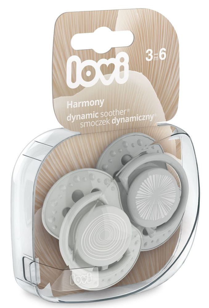 LOVI Silikónový dynamický cumlík HARMONY 3-6m 2 ks, chalpček