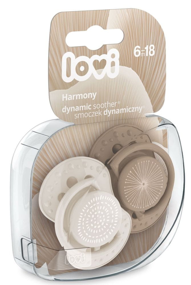 LOVI Silikónový dynamický cumlík HARMONY 6-18m 2 ks, dievčatko