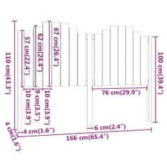 Vidaxl Čelo postele medovohnedé 166x4x110 cm masívna borovica