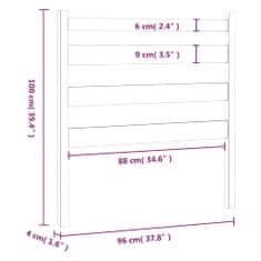 Vidaxl Čelo postele 96x4x100 cm masívna borovica