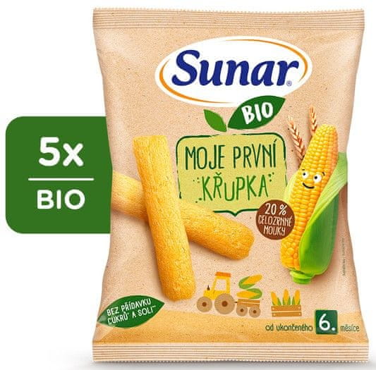 Sunar BIO moja prvá detská chrumka 6m+, 5 x 25 g