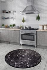 Conceptum Hypnose Okrúhly koberec Black Marble 140 cm čierny