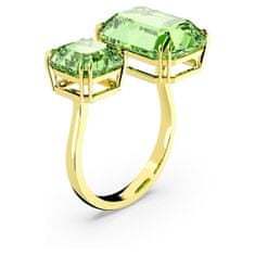 Swarovski Luxusný otvorený prsteň so zelenými kryštálmi Millenia 5619626 (Obvod 55 mm)