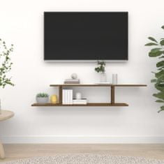 Vidaxl Nástenná TV polica hnedý dub 125x18x23 cm spracované drevo
