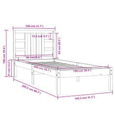 Vidaxl Rám postele masívne drevo 100x200 cm