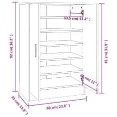 Petromila vidaXL Botník sivý dub sonoma 60x35x92 cm spracované drevo