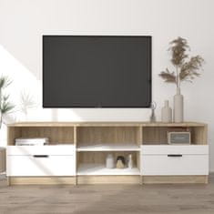 Vidaxl TV stolík biely a sonoma 150x33,5x45 cm spracované drevo