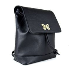 VegaLM Moderný ruksak z hovädzej kože v čiernej farbe