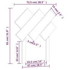 Vidaxl Čelo postele medovo-hnedé 72,5x3x81 cm masívna borovica