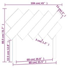 Vidaxl Čelo postele sivé 104x3x80,5 cm masívna borovica