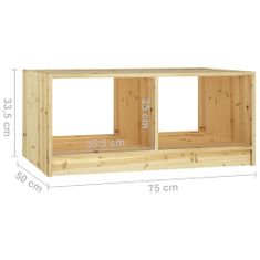 Vidaxl Konferenčný stolík 75x50x33,5 cm jedľový masív