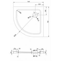 Mexen Sprchová vanička 70X70 biela, 41107070 - MEXEN