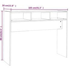 Vidaxl Konzolový stolík dymový dub 105x30x80 cm spracované drevo