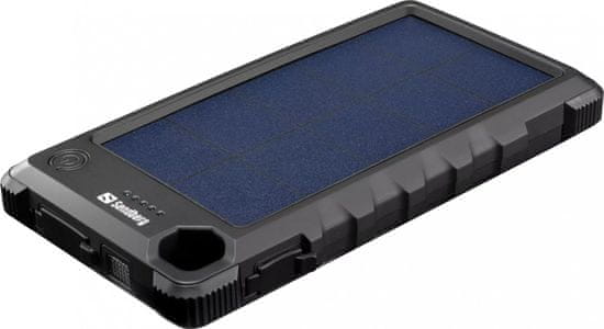 Noname Sandberg Outdoor Solar Powerbank 10000 mAh, solární nabíječka, černá