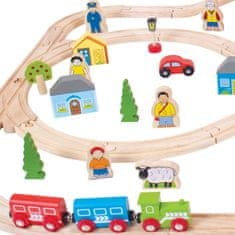 Bigjigs Rail Drevená vláčikodráha mesto a dedina 91 dielov