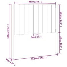 Vidaxl Čelo postele biele 95,5x4x100 cm masívna borovica