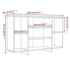 Vidaxl Komoda údený dub 120x30x75 cm drevotrieska